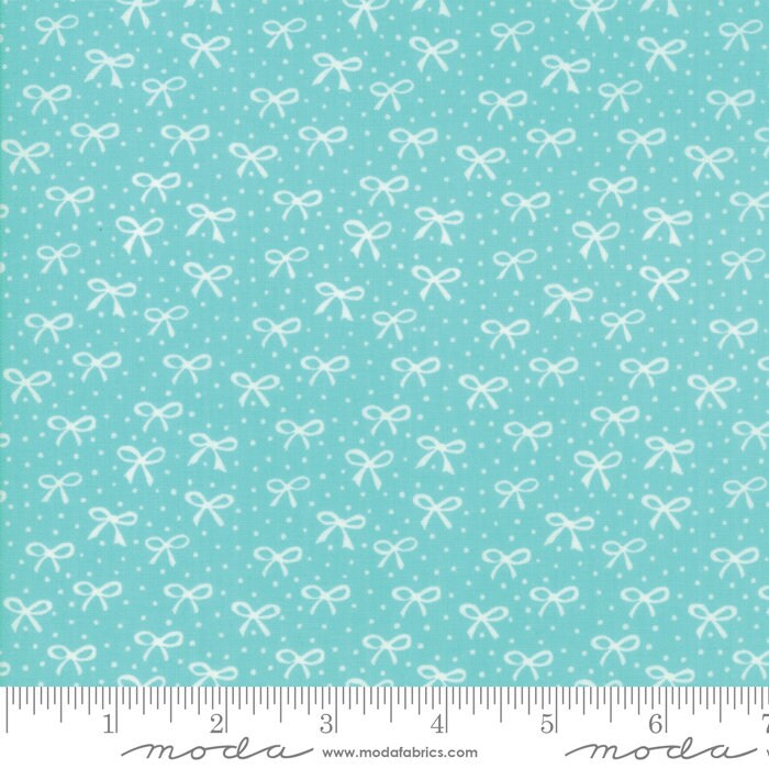 Best Friends Forever Just a Pretty Bow in Dark Aqua, Stacy Iest Hsu, 100% Cotton Fabric, Moda Fabrics, 20627 21