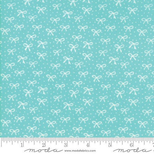 Best Friends Forever Just a Pretty Bow in Dark Aqua, Stacy Iest Hsu, 100% Cotton Fabric, Moda Fabrics, 20627 21