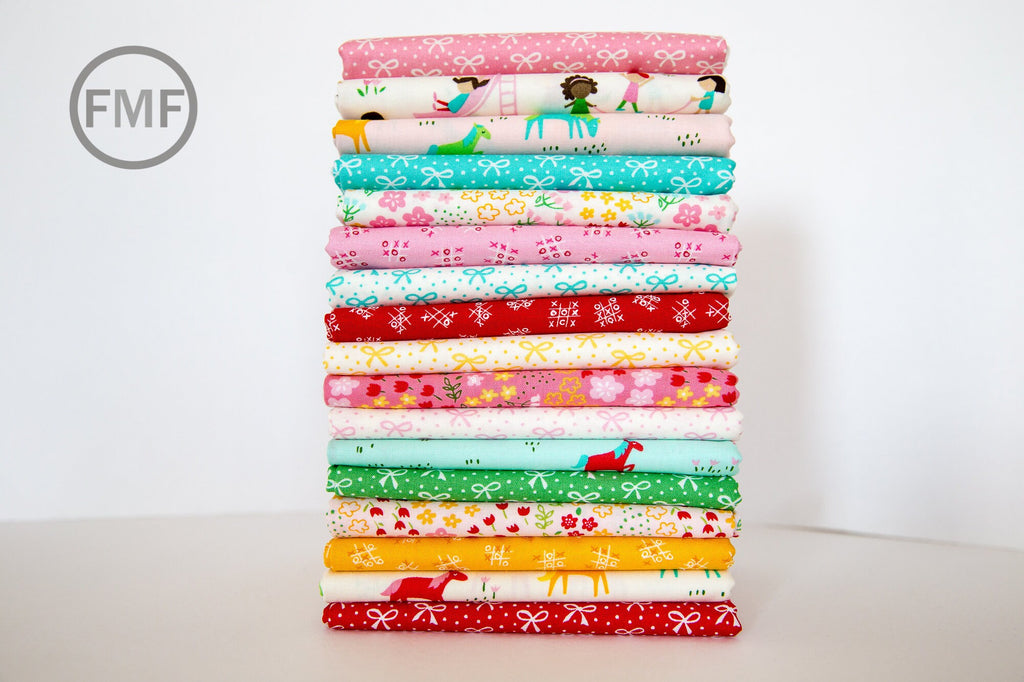 Best Friends Forever Just a Pretty Bow in Dark Aqua, Stacy Iest Hsu, 100% Cotton Fabric, Moda Fabrics, 20627 21