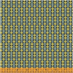 Uppercase Circular Logic Printing Press in Mustard and Black, Janine Vangool, Windham Fabrics, 100% Cotton Fabric, 50943-4