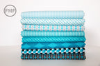 Uppercase Circular Logic Halftone in Turquoise, Janine Vangool, Windham Fabrics, 100% Cotton Fabric, 50944-2