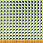 27-Inch End of Bolt Remnant Uppercase Circular Logic Registration in Mustard, Janine Vangool, Windham Fabrics, 100% Cotton Fabric, 50946-4