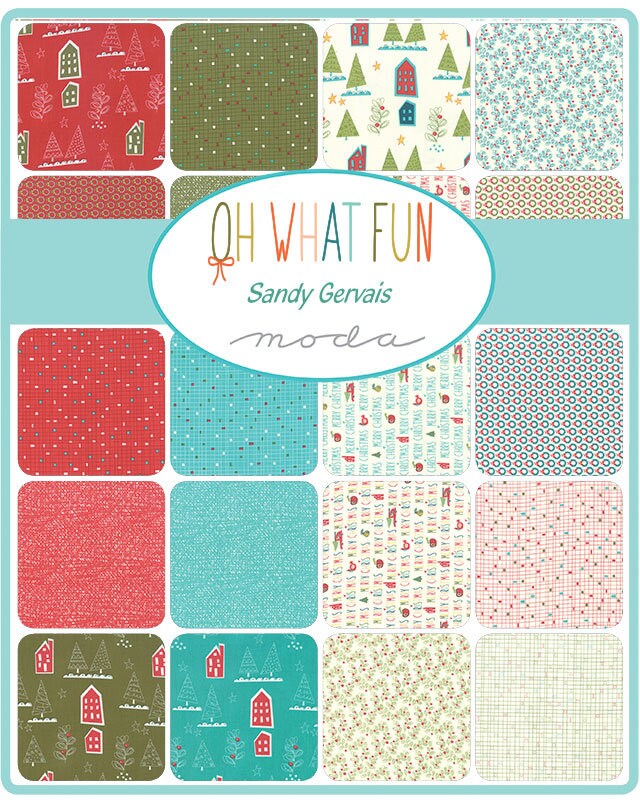 Oh What Fun Words in Blue Spruce, Sandy Gervais, 100% Cotton Fabric, Moda Fabrics, 17992 14