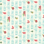 Oh What Fun Words in Blue Spruce, Sandy Gervais, 100% Cotton Fabric, Moda Fabrics, 17992 14