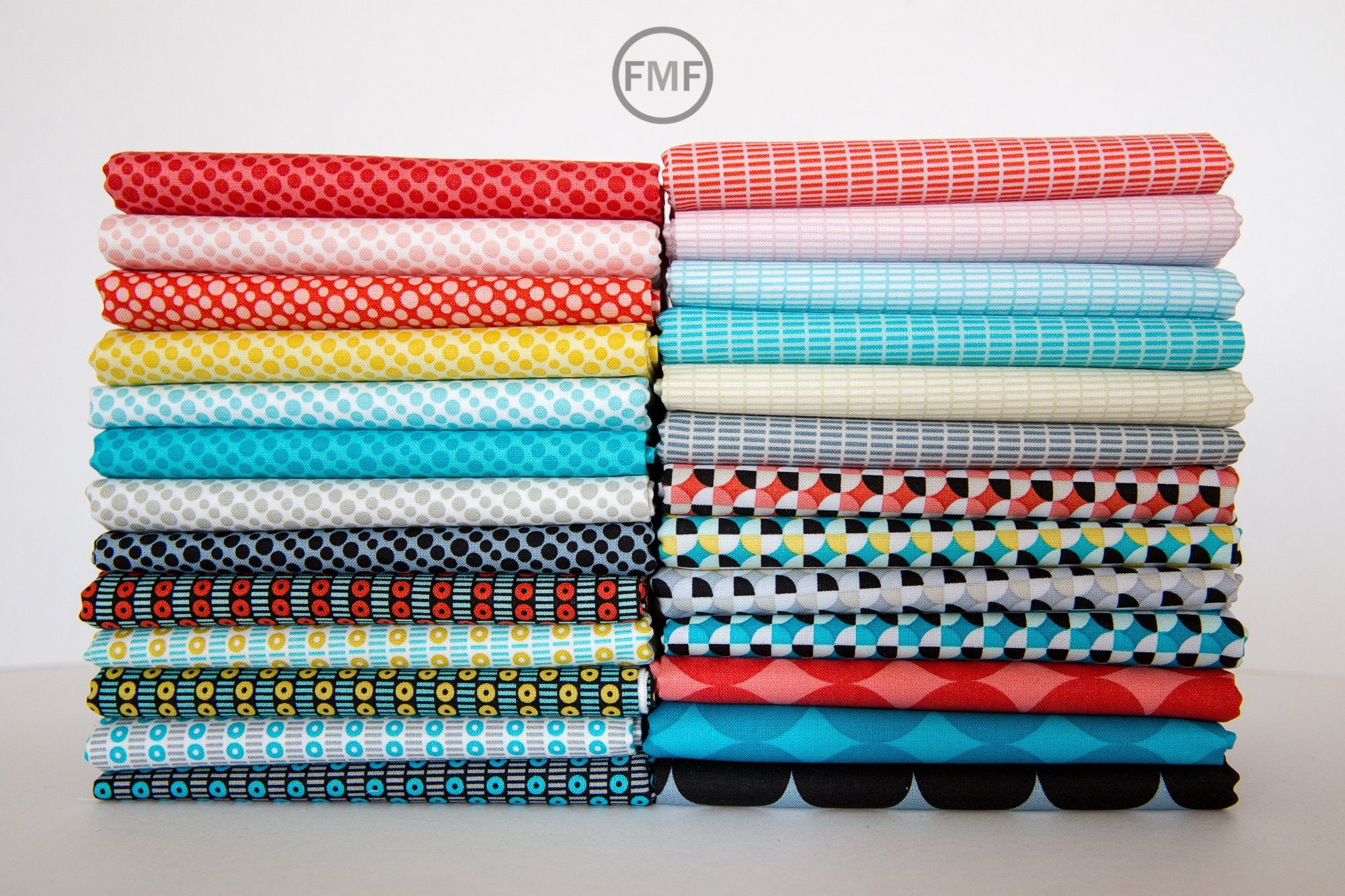 Uppercase Circular Logic Halftone in Blush, Janine Vangool, Windham Fabrics, 100% Cotton Fabric, 50944-7