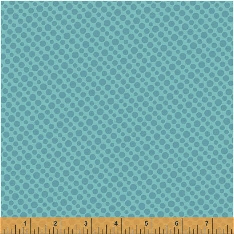 Uppercase Circular Logic Halftone in Turquoise, Janine Vangool, Windham Fabrics, 100% Cotton Fabric, 50944-2