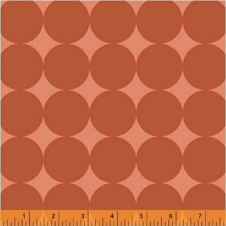 Uppercase Circular Logic Loupe in Tomato, Janine Vangool, Windham Fabrics, 100% Cotton Fabric, 50945-1
