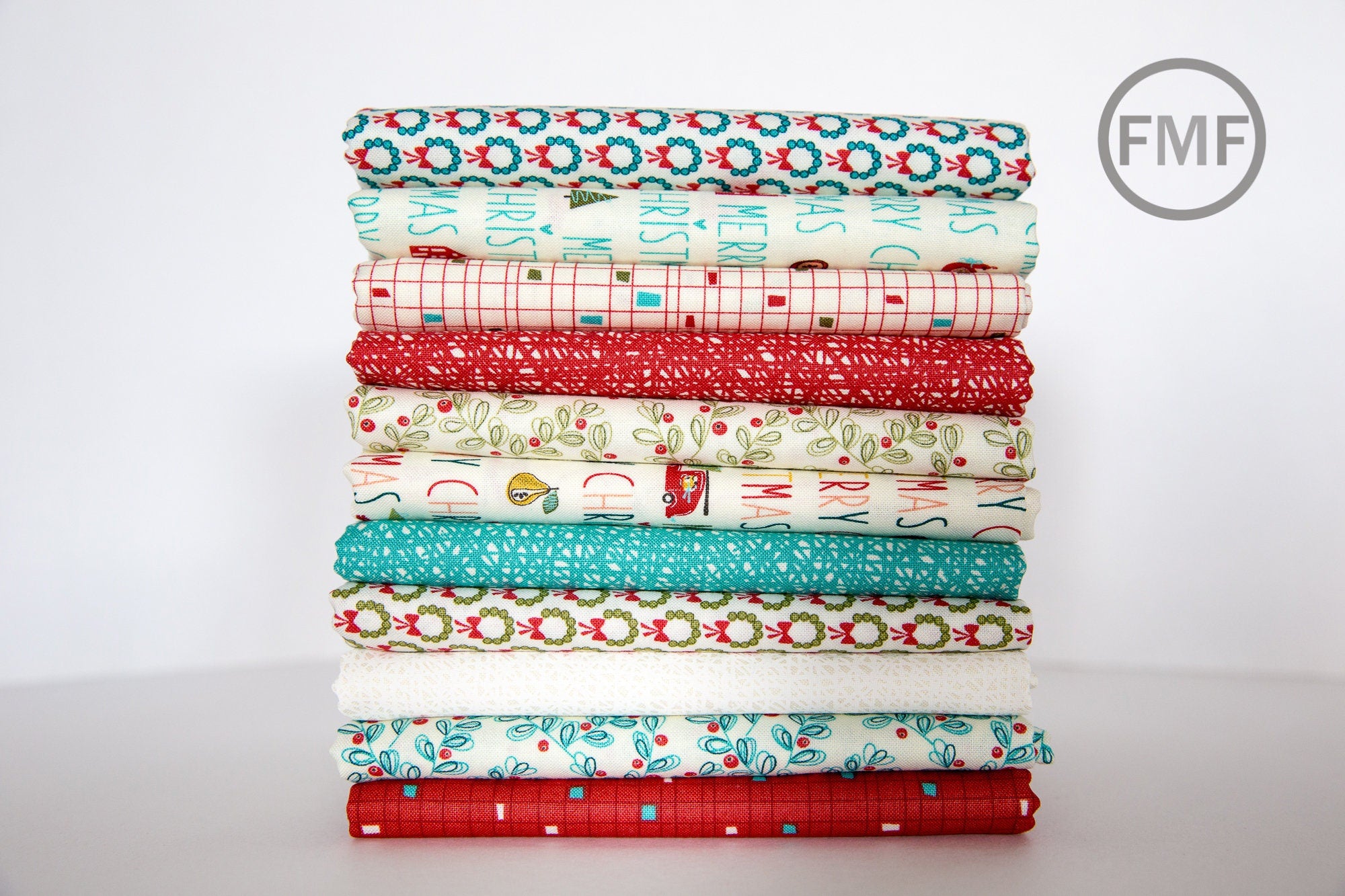 Oh What Fun Words in Blue Spruce, Sandy Gervais, 100% Cotton Fabric, Moda Fabrics, 17992 14