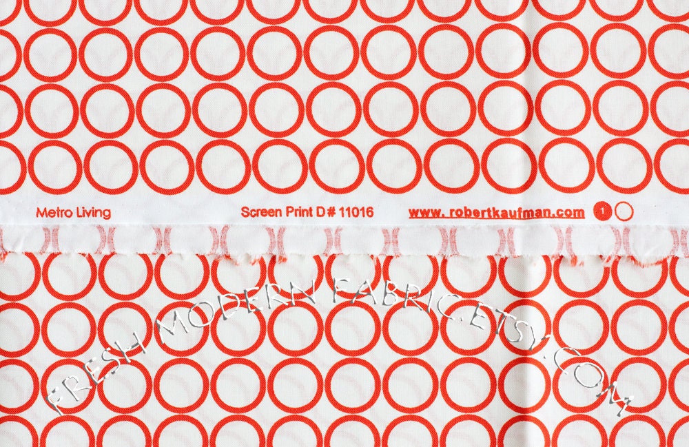 Metro Living Circles in Carrot, Robert Kaufman, 100% Cotton Fabric