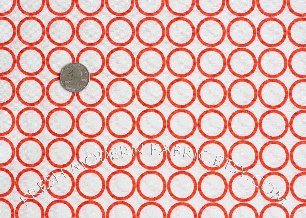 Metro Living Circles in Carrot, Robert Kaufman, 100% Cotton Fabric