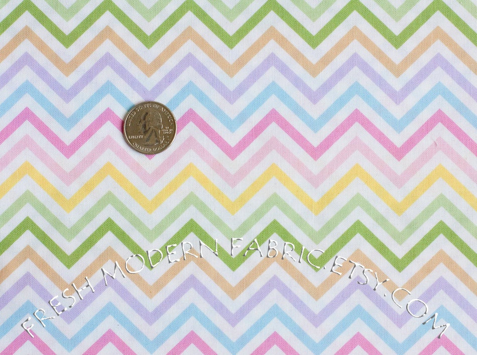 LAST PIECE Fat Quarter of Remix Zig-Zag in Spring, by Ann Kelle for Robert Kaufman Fabrics, 100% Cotton Fabric