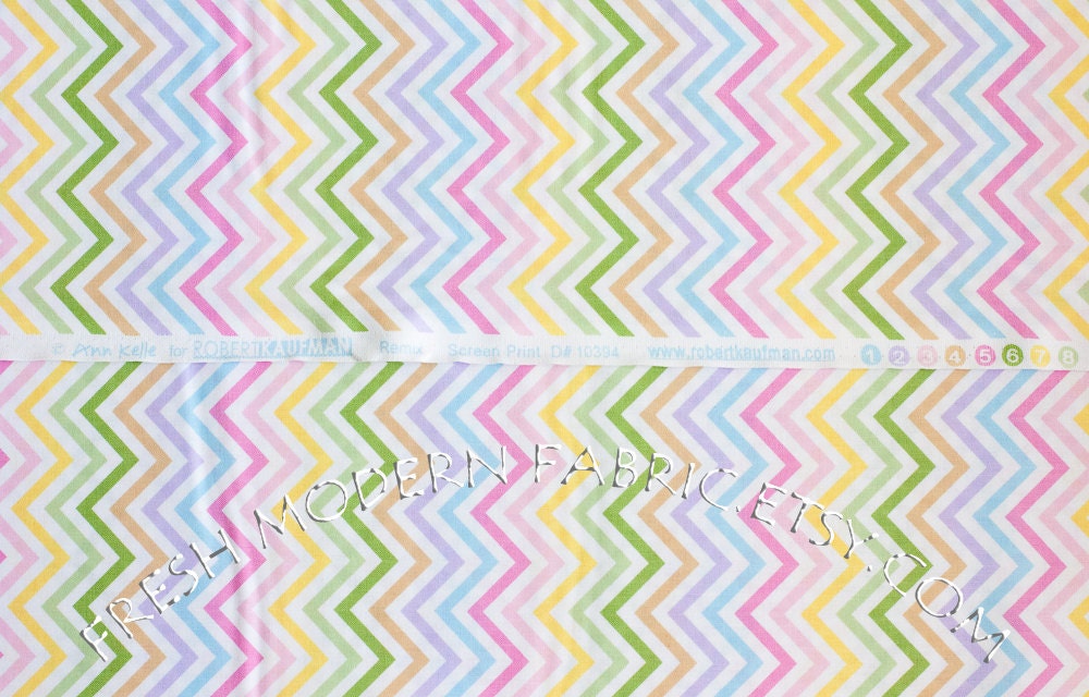LAST PIECE Fat Quarter of Remix Zig-Zag in Spring, by Ann Kelle for Robert Kaufman Fabrics, 100% Cotton Fabric