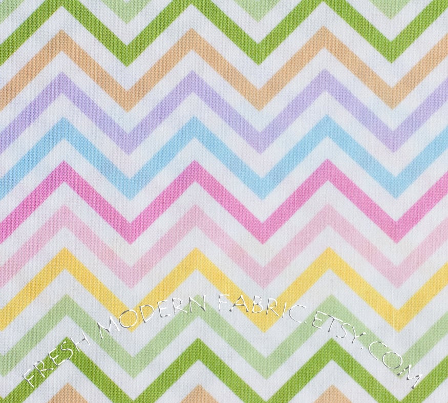 LAST PIECE Fat Quarter of Remix Zig-Zag in Spring, by Ann Kelle for Robert Kaufman Fabrics, 100% Cotton Fabric