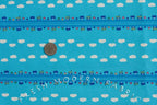 Toy Poodle House Stripe in Blue, Kinkame for Clothworks, Oxford Cotton Fabric