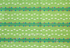 Toy Poodle House Stripe in Green, Kinkame for Clothworks, Oxford Cotton Fabric