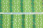 Toy Poodle House Stripe in Green, Kinkame for Clothworks, Oxford Cotton Fabric