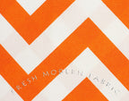 Half Moon Modern Zig Zag in Tangerine, Moda Fabrics, 100% Cotton Fabric, 32349-17
