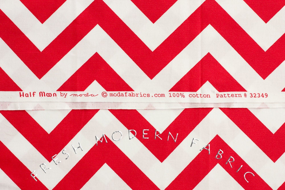 Half Moon Modern Zig Zag in Ruby, Moda Fabrics, 100% Cotton Fabric, 32349-15