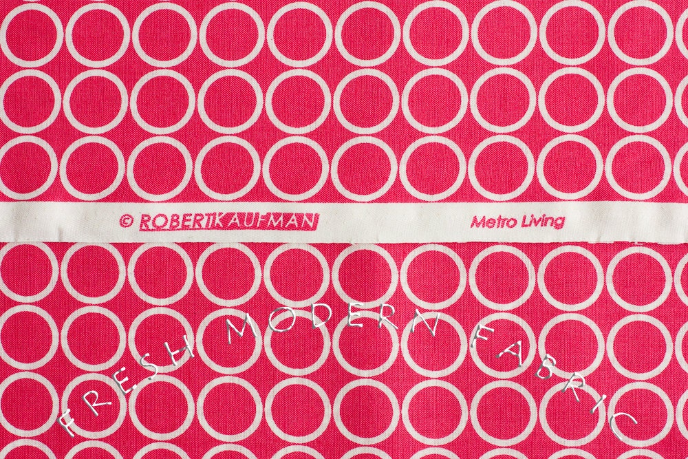 Metro Living Circles in Fuschia, Robert Kaufman, 100% Cotton Fabric