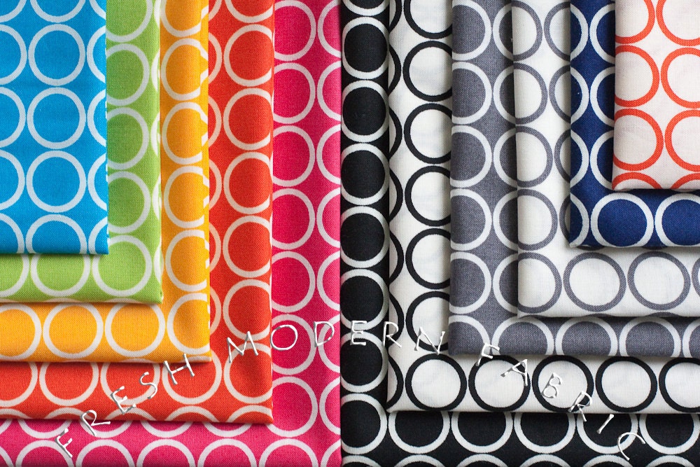 Metro Living Circles in Fuschia, Robert Kaufman, 100% Cotton Fabric