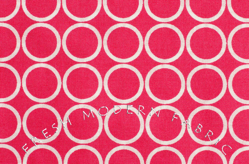 Metro Living Circles in Fuschia, Robert Kaufman, 100% Cotton Fabric