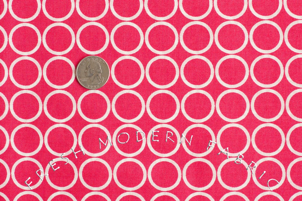 Metro Living Circles in Fuschia, Robert Kaufman, 100% Cotton Fabric