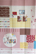 Schoolhouse Panel, Trefle, Kokka Fabrics, Japanese Import, Cotton and Linen Blend Fabric