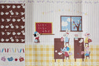 Schoolhouse Panel, Trefle, Kokka Fabrics, Japanese Import, Cotton and Linen Blend Fabric