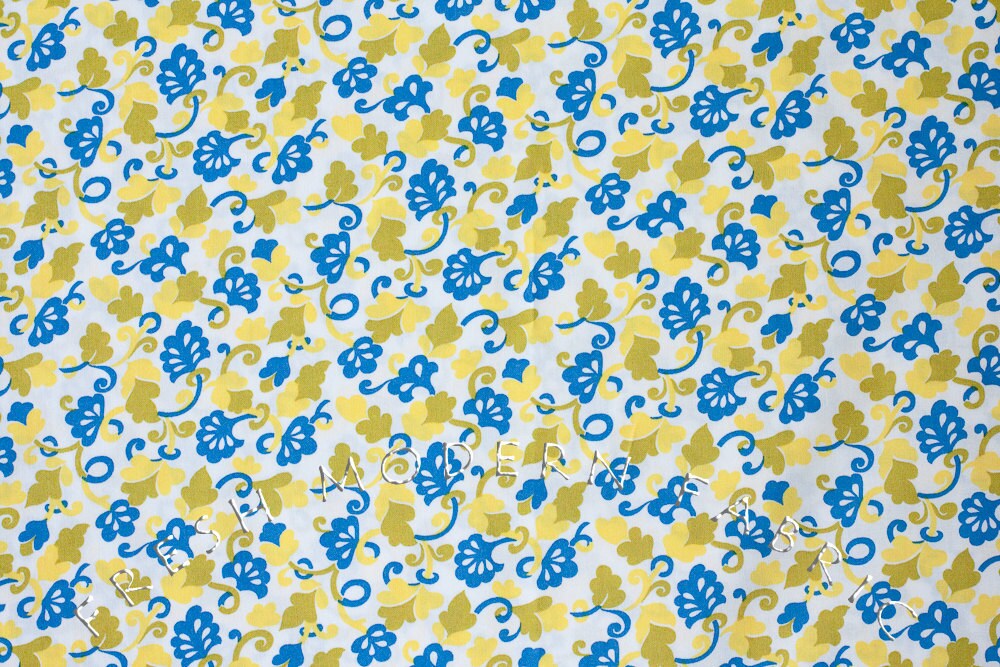 Berkeley Toss in Blue, Yellow and Green by Alice Kennedy for Timeless Treasures, 100% Cotton Fabric