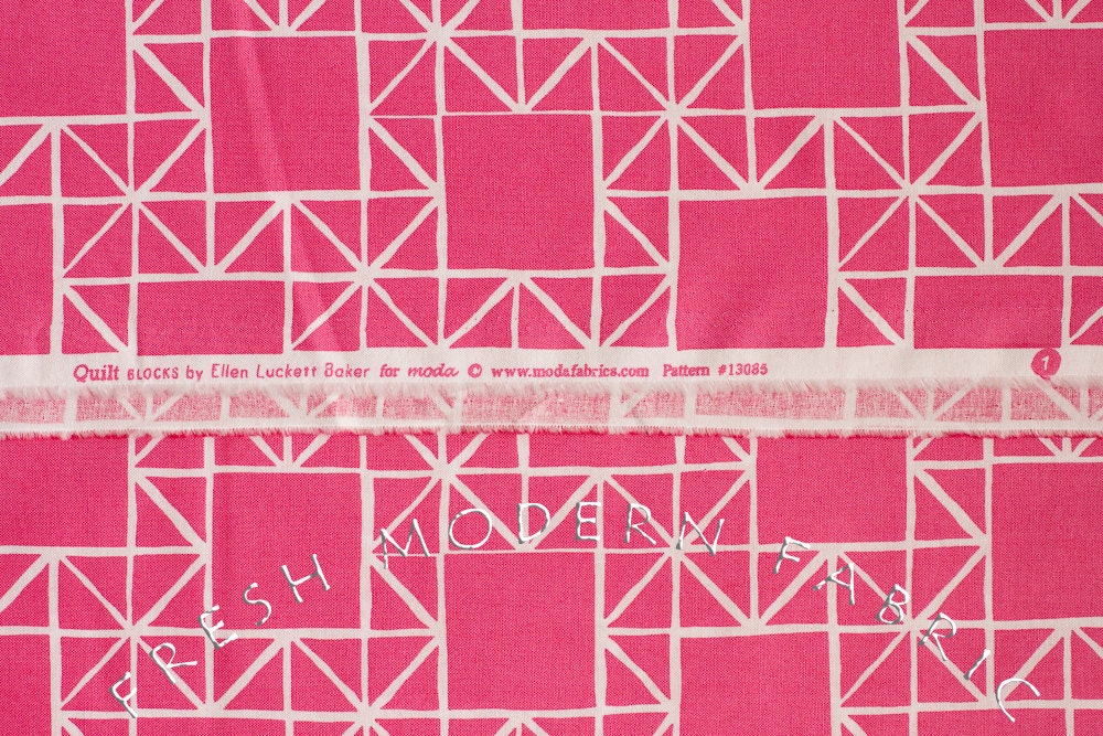 Quilt Blocks Stars in Spectrum Fuschia, Ellen Luckett Baker, Moda Fabrics, 100% Cotton Fabric
