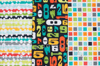 Modern Numbers in Citrus, Robin Zingone, Robert Kaufman Fabrics, 100% Cotton Fabric