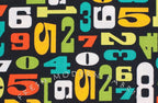 Modern Numbers in Citrus, Robin Zingone, Robert Kaufman Fabrics, 100% Cotton Fabric