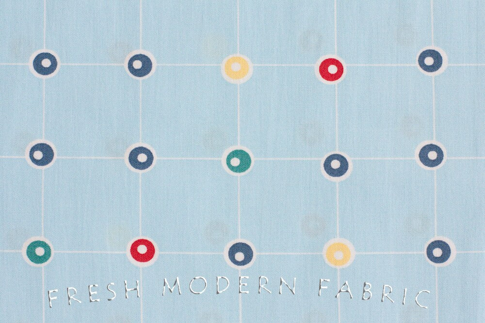 Grid Dots in Pacific, Kona Modern Quilts, by Cynthia Frenette for Robert Kaufman, 100% Cotton Fabric