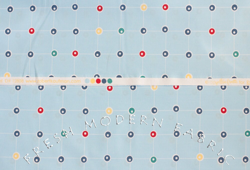 Grid Dots in Pacific, Kona Modern Quilts, by Cynthia Frenette for Robert Kaufman, 100% Cotton Fabric