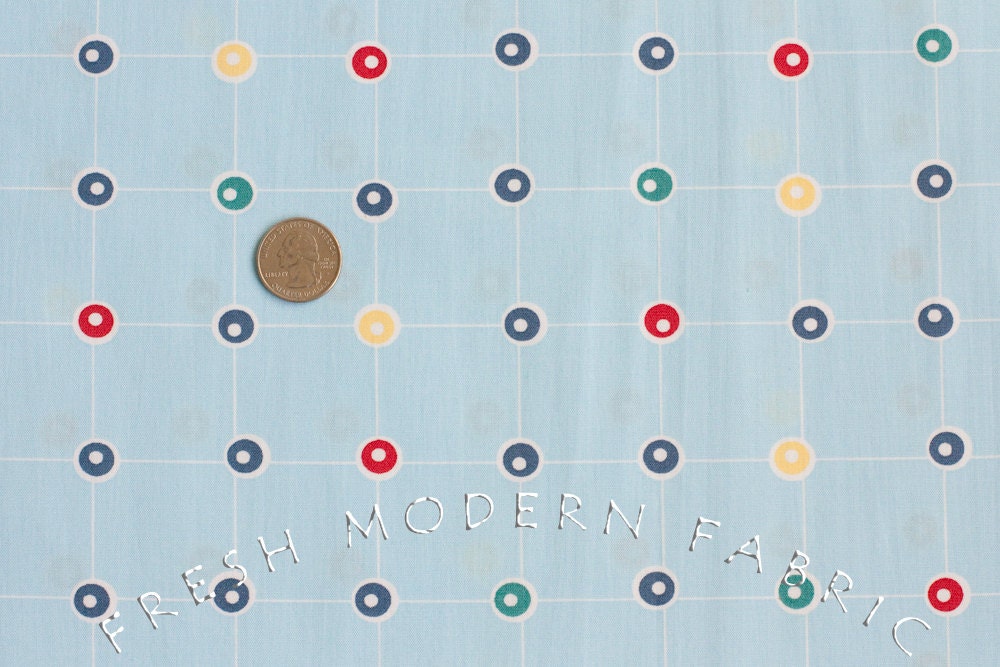 Grid Dots in Pacific, Kona Modern Quilts, by Cynthia Frenette for Robert Kaufman, 100% Cotton Fabric