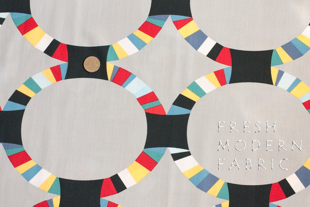 Oval Ring in Pacific, Kona Modern Quilts, by Cynthia Frenette for Robert Kaufman, 100% Cotton Fabric