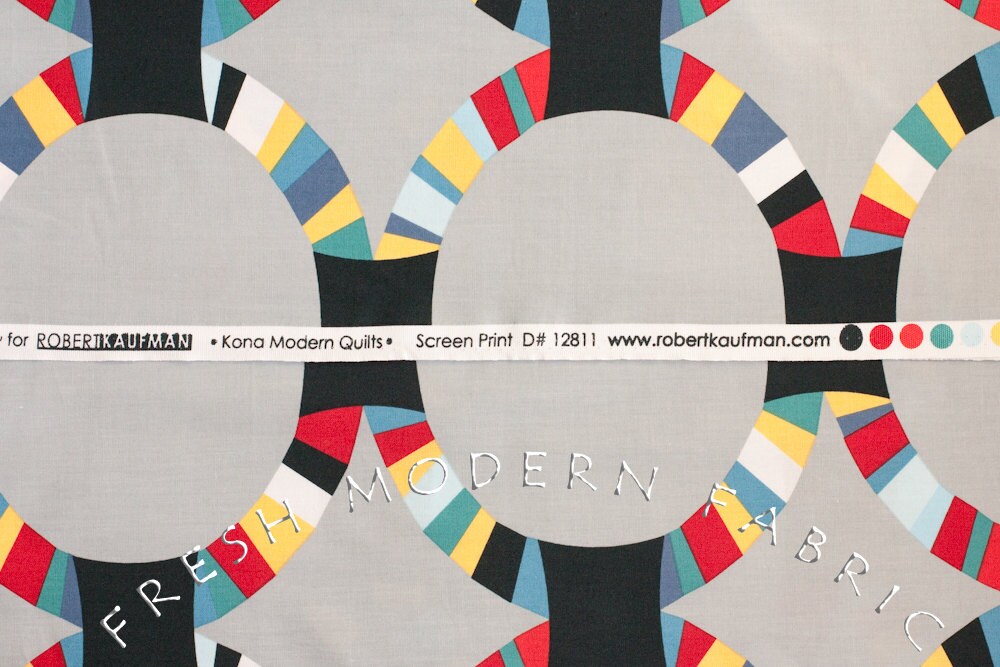 Oval Ring in Pacific, Kona Modern Quilts, by Cynthia Frenette for Robert Kaufman, 100% Cotton Fabric