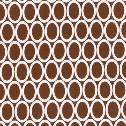Remix Ovals in Brown, Ann Kelle for Robert Kaufman Fabrics, 100% Cotton Fabric