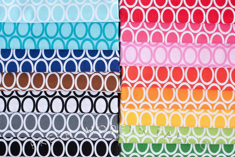 Remix Ovals in White, Ann Kelle for Robert Kaufman Fabrics, 100% Cotton Fabric