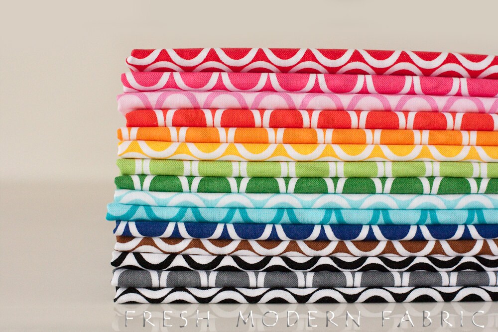 Remix Ovals in White, Ann Kelle for Robert Kaufman Fabrics, 100% Cotton Fabric