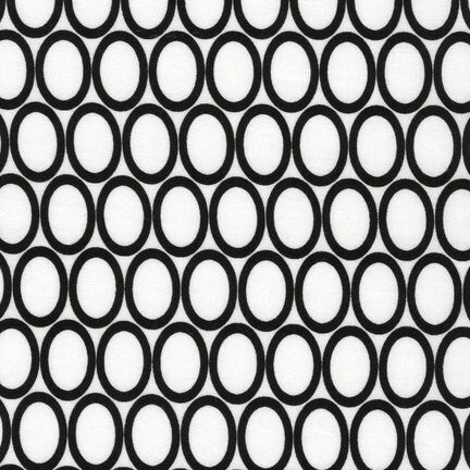 Remix Ovals in White, Ann Kelle for Robert Kaufman Fabrics, 100% Cotton Fabric