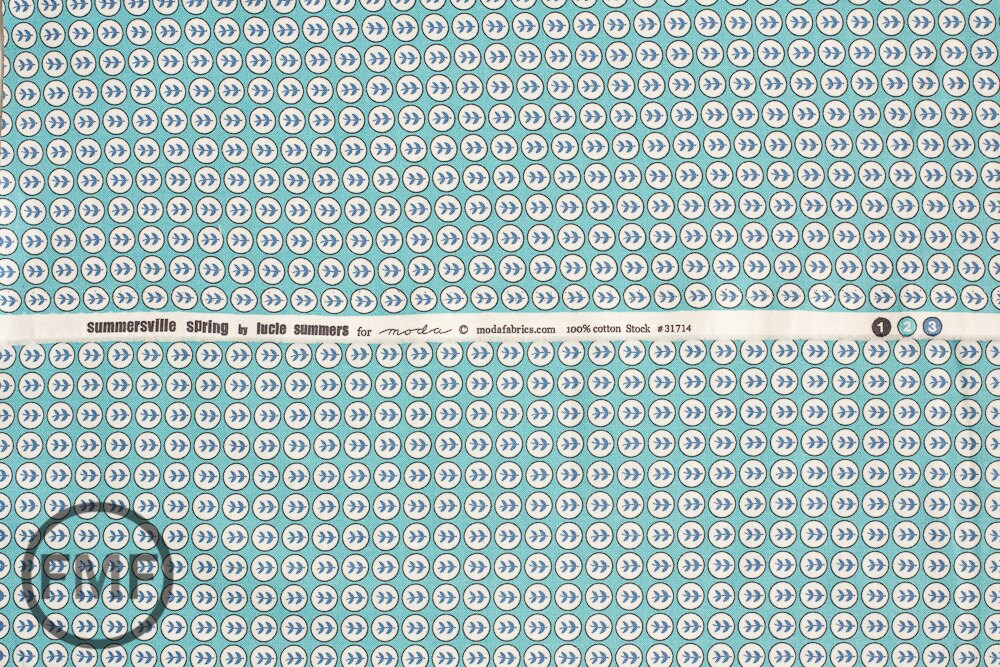 Summersville Spring Sapling in Aqua, Lucie Summers, Moda Fabrics, 100% Cotton Fabric, 31714 14