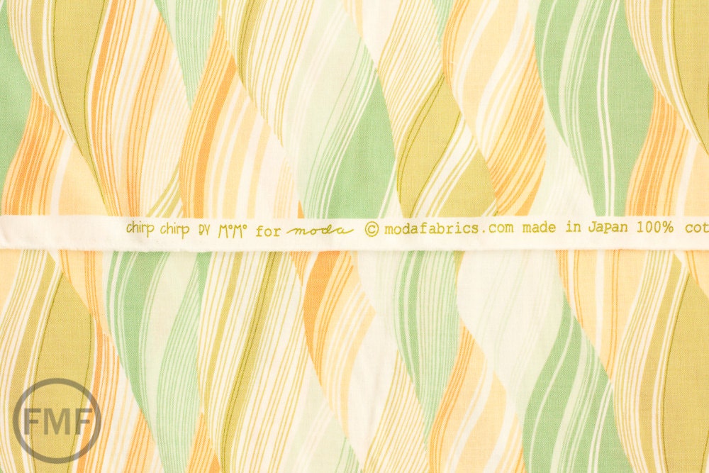 Chirp Chirp Fields in Dill, Momo, Moda Fabrics, 100% Cotton Fabric, 16082 16