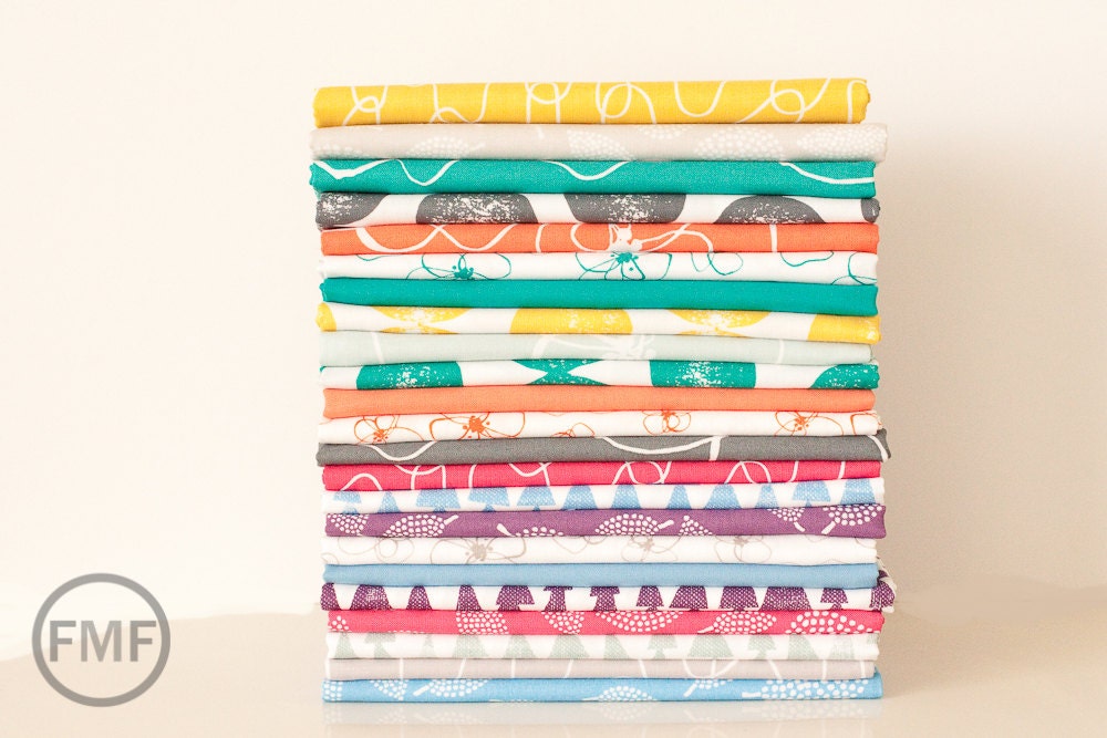 Half Yard Mormor Solid in Coral, Lotta Jansdotter, Windham Fabrics, 100% Cotton Fabric, 37122-2