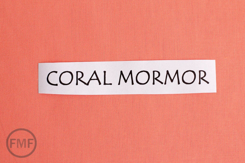 Half Yard Mormor Solid in Coral, Lotta Jansdotter, Windham Fabrics, 100% Cotton Fabric, 37122-2