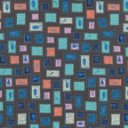 Homebody Philately in Dark Gray, Kim Kight, Cotton+Steel, RJR Fabrics, 100% Cotton Fabric, 3003-001