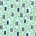 Homebody Window Vine in Aqua, Kim Kight, Cotton+Steel, RJR Fabrics, 100% Cotton Fabric, 3004-002
