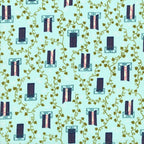 Homebody Window Vine in Aqua, Kim Kight, Cotton+Steel, RJR Fabrics, 100% Cotton Fabric, 3004-002