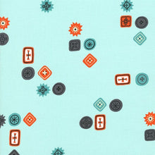 Load image into Gallery viewer, Homebody Button Jar in Aqua, Kim Kight, Cotton+Steel, RJR Fabrics, 100% Cotton Fabric, 3001-001
