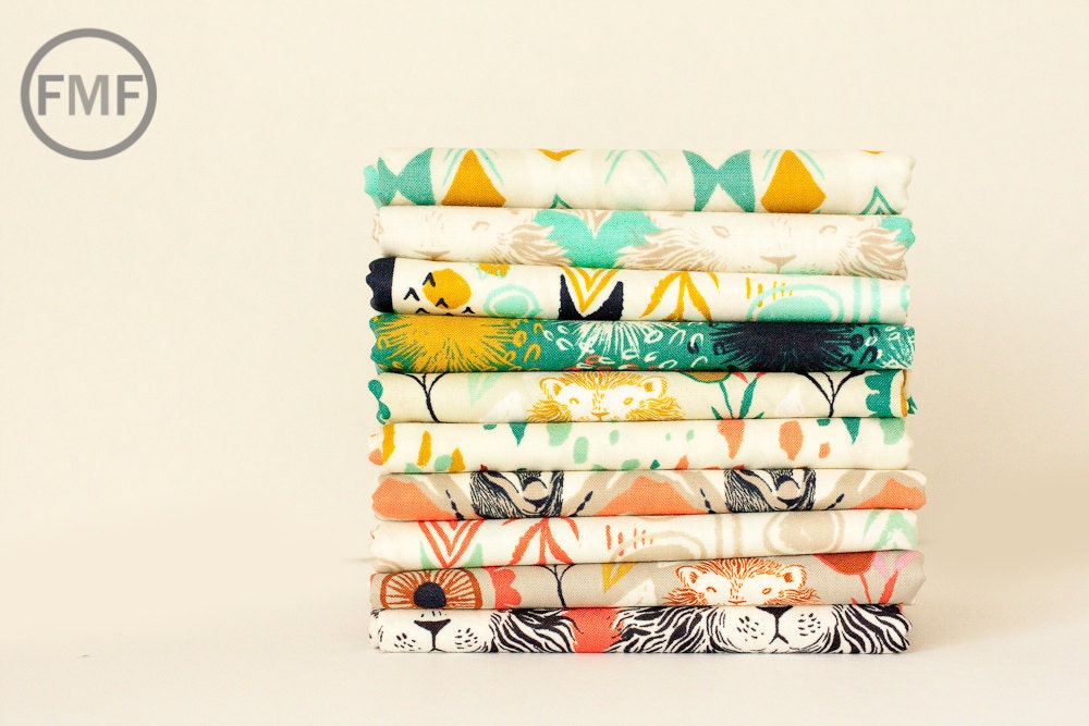 August Mezzanine in Coral, Sarah Watts, Cotton+Steel, RJR Fabrics, 100% Cotton Fabric, 2000-001